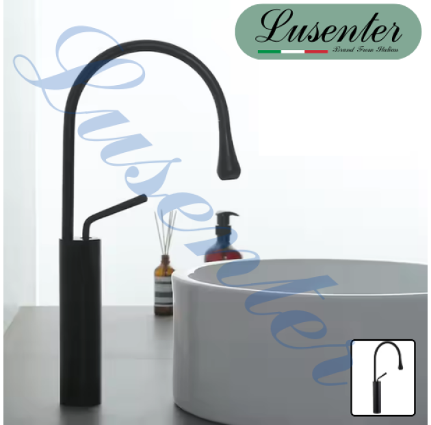 Vòi Lavabo NL Đồng Sơn Tĩnh Điện Đen LUSENTER (VLB22)