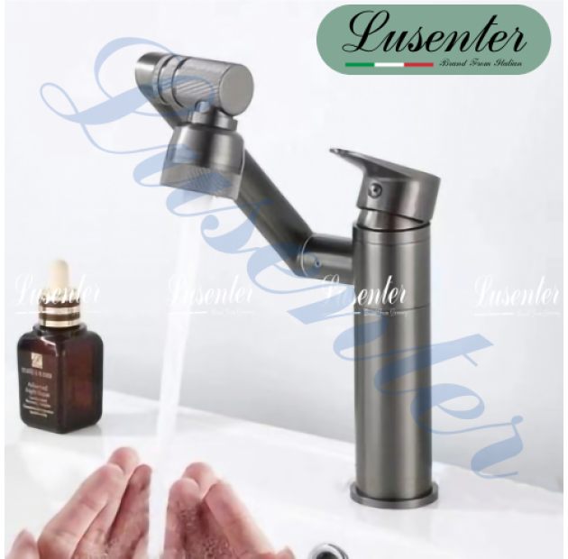 Vòi Lavabo Đồng 360 Xám LUSENTER ( VLB13)