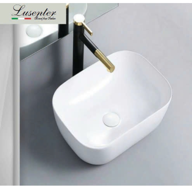 Lavabo Bầu Hình Chữ Nhật Trắng LUSENTER (LB03)