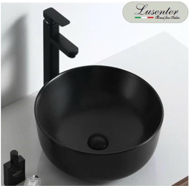 Lavabo Đặt Bàn Tròn Đen LUSENTER (LB12)