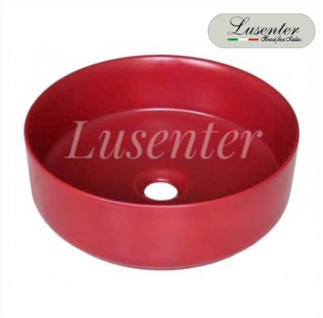 Lavabo Đặt Bàn Tròn Đỏ LUSENTER (LB18)