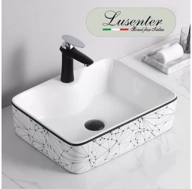 Lavabo Đặt Bàn Tròn/Vuông Họa Tiết Vẽ LUSENTER (LB28)