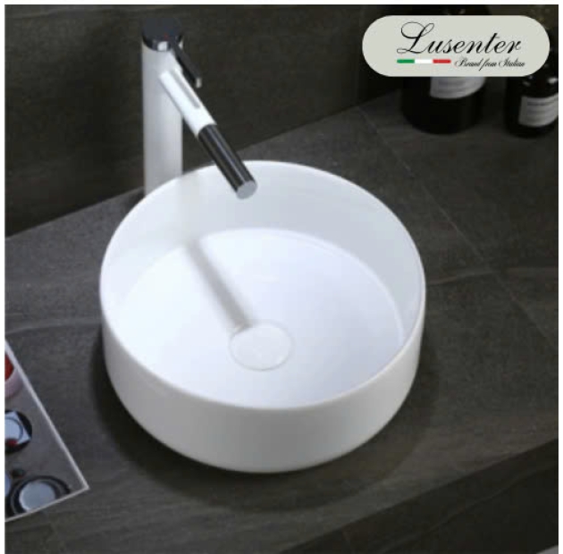 Lavabo Đặt Bàn Trắng Tròn Bằng LUSENTER (LB29)