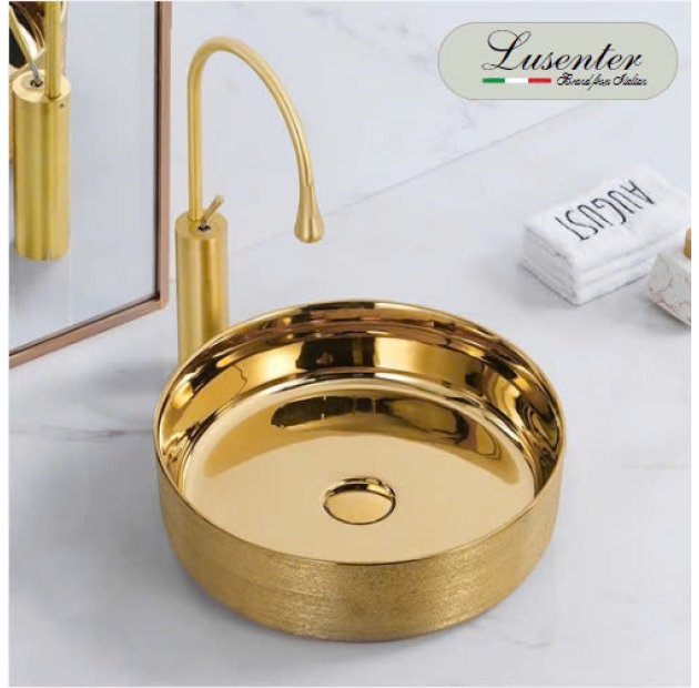 Lavabo Đặt Bàn Tròn Vàng Đồng LUSENTER (LB56)