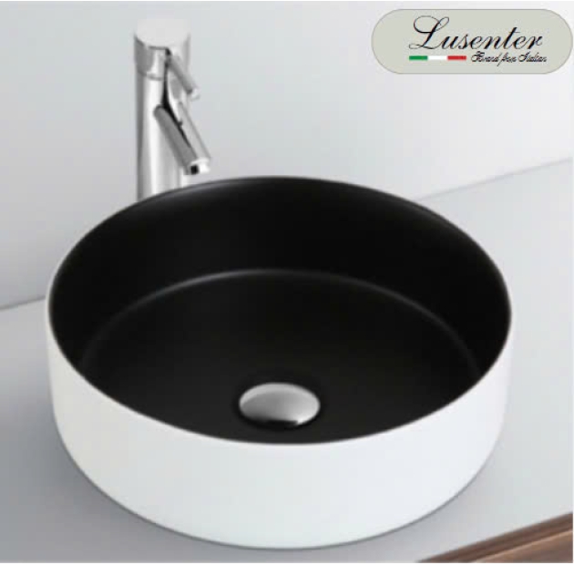 Lavabo Tròn Trắng Lòng Đen LUSENTER (LB58)