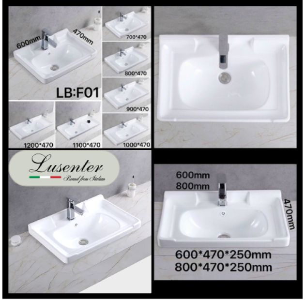 Lavabo Trắng Rời Nỗi LUSENTER (LBA02)