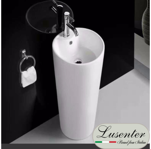 Lavabo Trụ Tròn Đứng Liền Khối LUSENTER (LBT01)