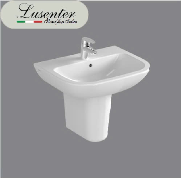  Lavabo Treo Chữ Nhật Bầu Có Chân LUSENTER (LBTT02)