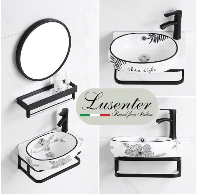 Lavabo Treo Tường Họa Tiết Cây(LBTT11) 