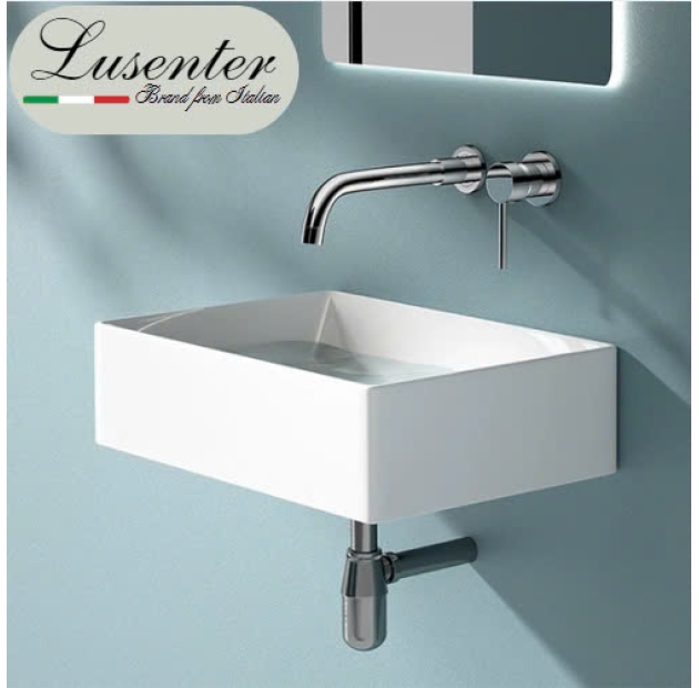 Lavabo Treo Tường Trắng Vuông LUSENTER (LBTT12)