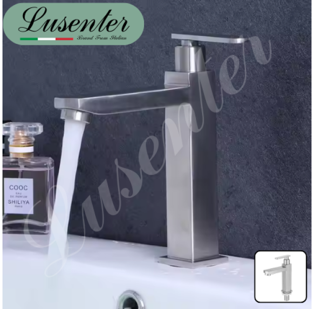 Vòi Lavabo Vuông 18cm LUSENTER ( VLB04)