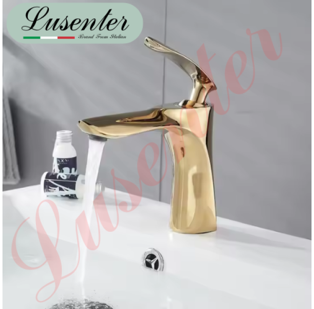 Vòi Lavabo Lá Mạ Vàng 20cm (VLB48)