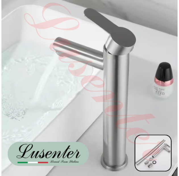 Vòi Lavabo Điếu Tròn Inox 30cm (VLB54)